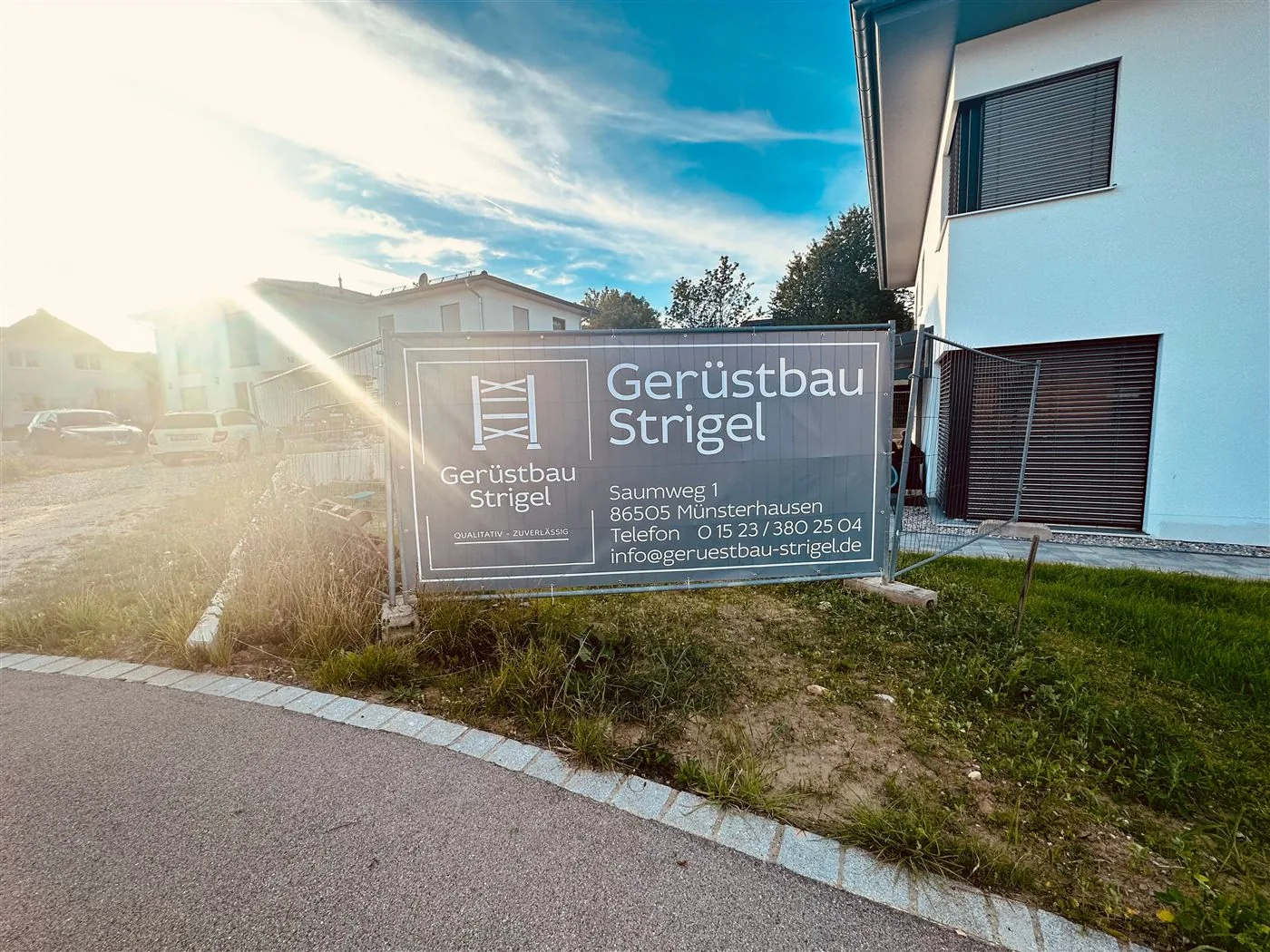 Firmenschild von Gerüstbau Strigel